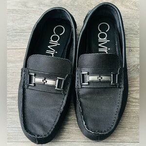 Calvin Klein Men's Black Textured Loafers